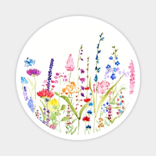 colorful wild flower field Magnet